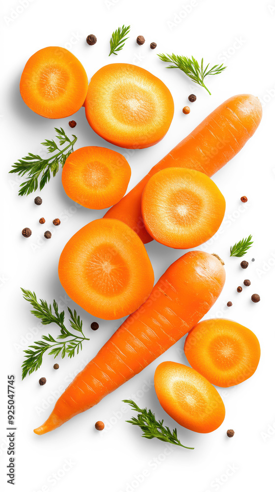 custom made wallpaper toronto digitalCarrots with Slices and Leaves Isolated on Transparent Background