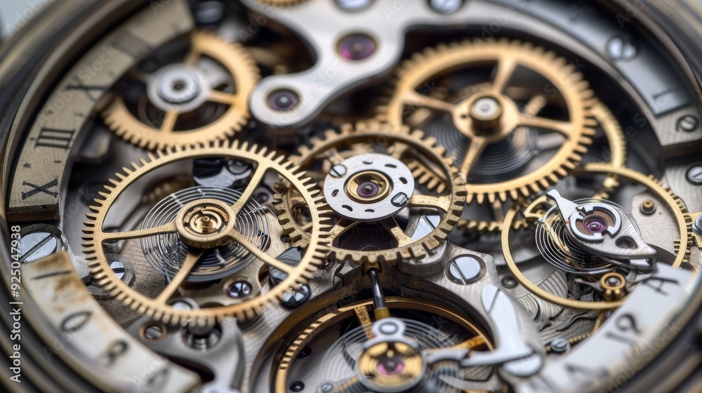 Closeup of Intricate Watch Mechanism Closeup of Intricate Watch Mechanism