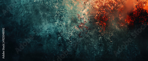 Dark Moody Grunge Background with Rich Textures and Edgy Feel - Detailed Illustration Front View