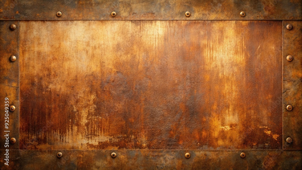 Obraz premium Brown background old metal texture with rust and scratches, rusty, aged, vintage, grunge, weathered, distressed, industrial