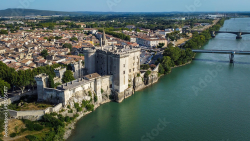 Fotografie Magnificent medieval castle in Tarascon, a French town located in the Bouches-du-Rhone department of the Provence-Alpes-Côte d'Azur