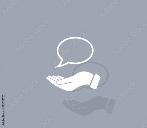 Vector icon of white color with shadow on gray background