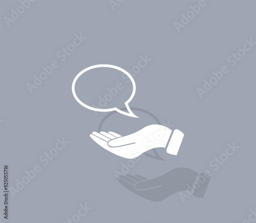 Vector icon of white color with shadow on gray background
