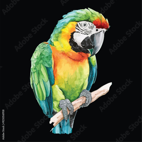 Parrot bird Watercolor art collection.