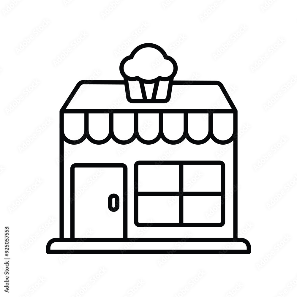 bakery line icon with white background vector stock illustration bakery line icon with white background vector stock illustration