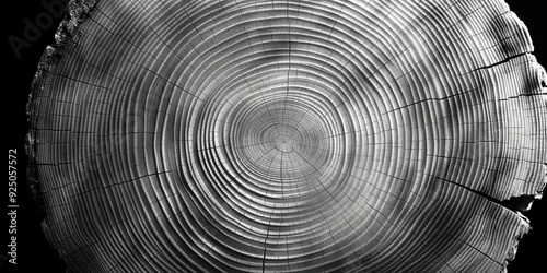 Detailed Cross-Section of Tree Trunk with Concentric Growth Rings