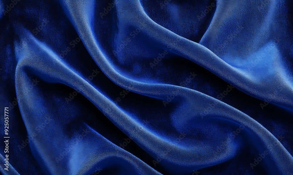 Rich Velvet Fabric Texture in Royal Blue with Soft Curves and Plush Appearance Rich Velvet Fabric Texture in Royal Blue with Soft Curves and Plush Appearance