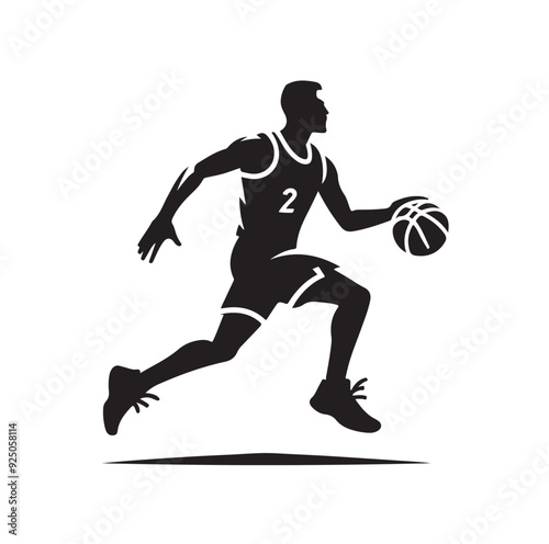 Basketball player silhouette vector illustration