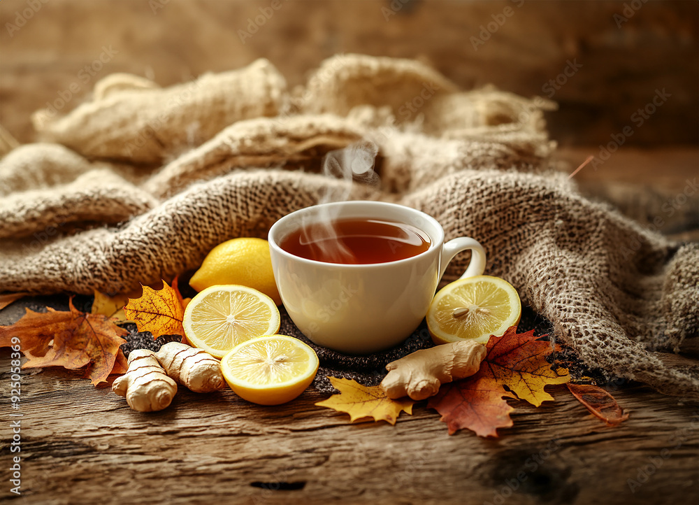 Seasonal morning tea scene Seasonal morning tea scene