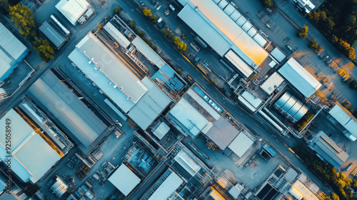 Aerial view of a sprawling home appliance manufacturing facility