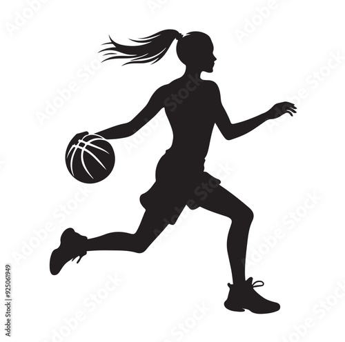 Basketball player silhouette vector illustration