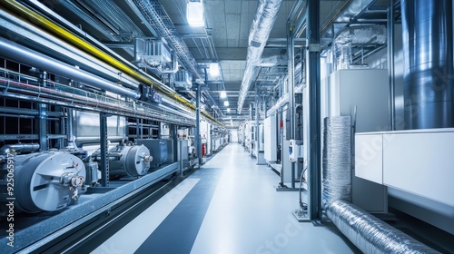 Futuristic Data Center with Cutting-Edge Air and Liquid Cooling Technology