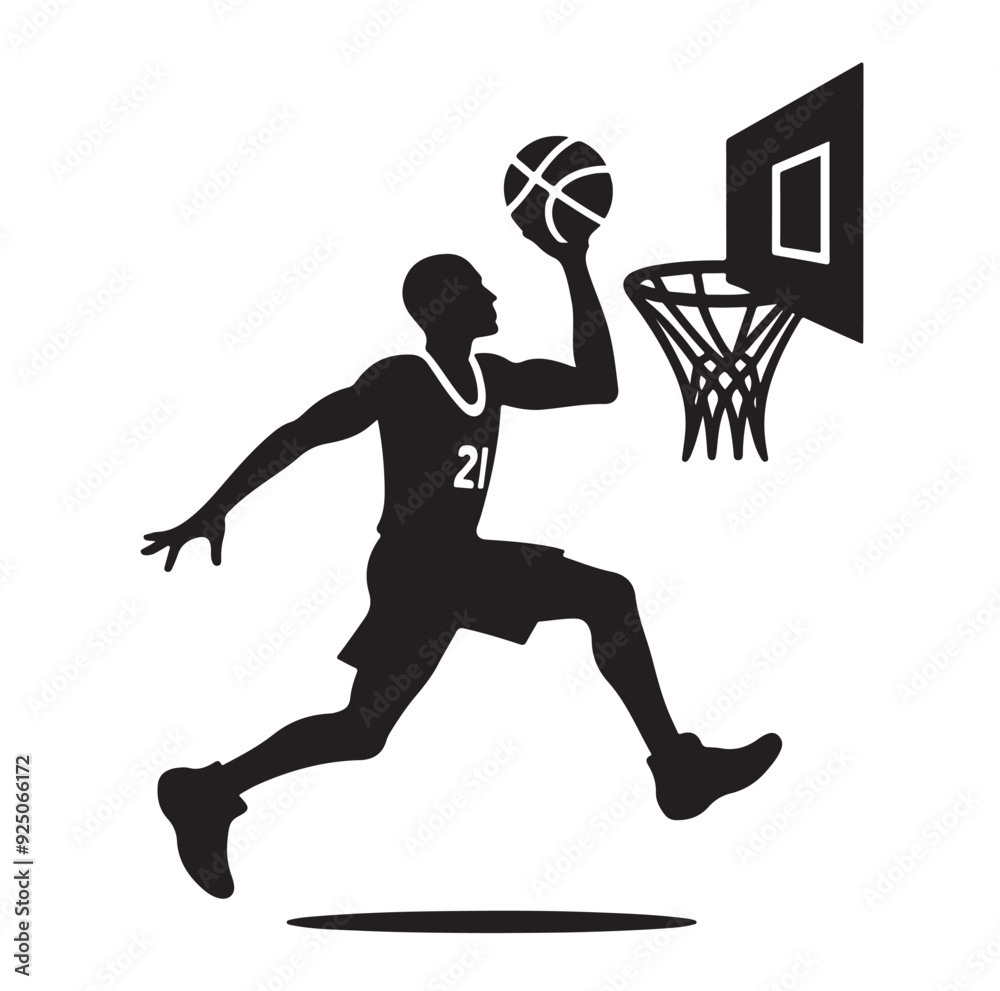 Obraz premium Basketball player silhouette vector illustration