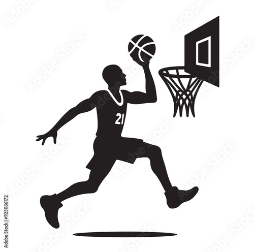 Basketball player silhouette vector illustration