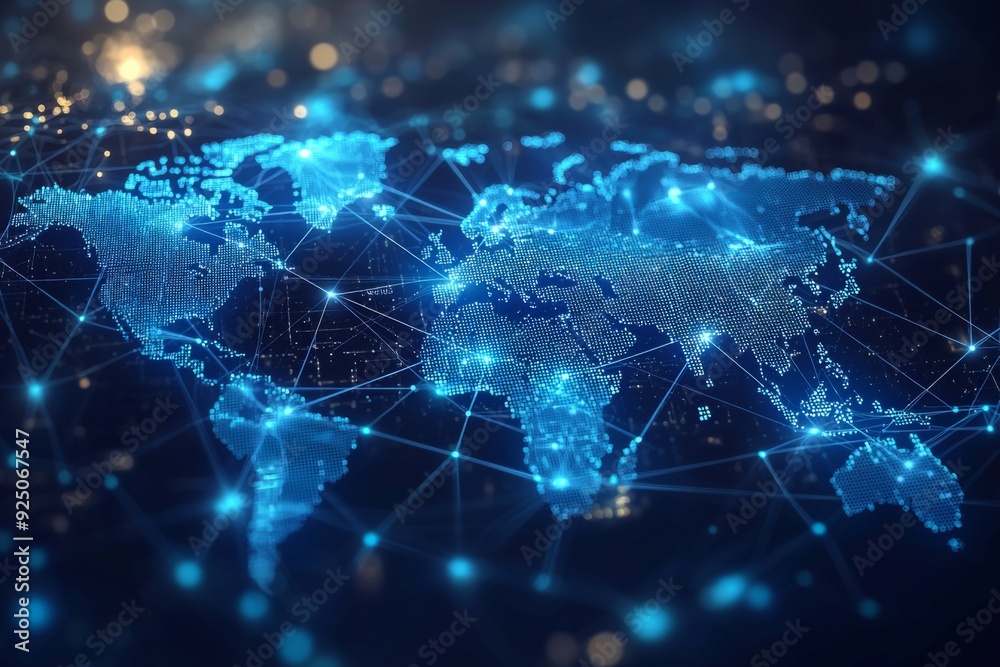 Global Digital Business Network Connection Illustration created with Generative AI Global Digital Business Network Connection Illustration created with Generative AI