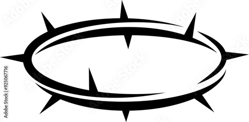 Thorn crown symbol. Silhouette icon.