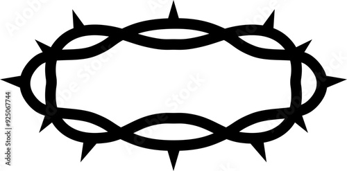 Thorn crown symbol. Silhouette symbol.