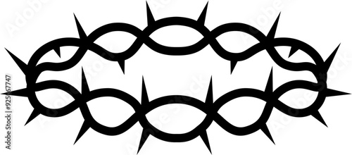 Crown thorn icon. Silhouette icon.