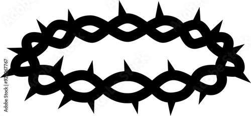 Thorn crown symbol. Silhouette style.