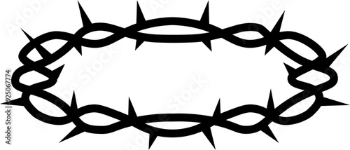 Crown thorn icon. Silhouette symbol.