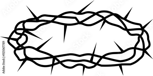 Crown thorn sign. Silhouette sign.