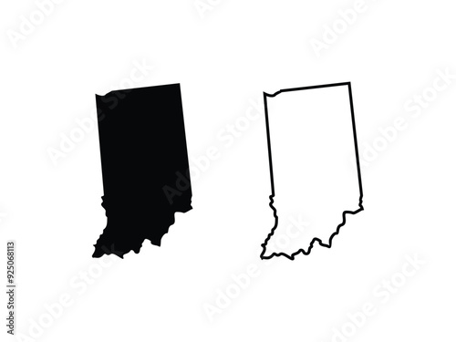 Indiana maps vector isolated on a transparent background