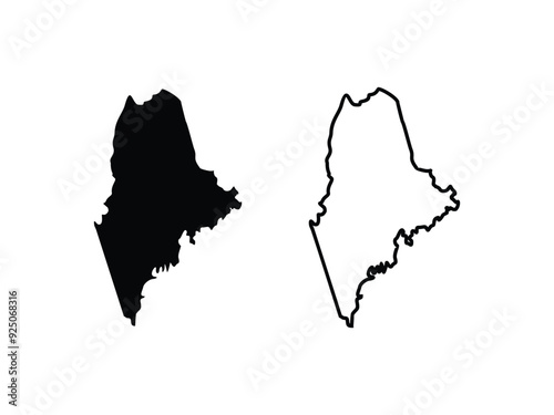 Maine maps vector isolated on a transparent background