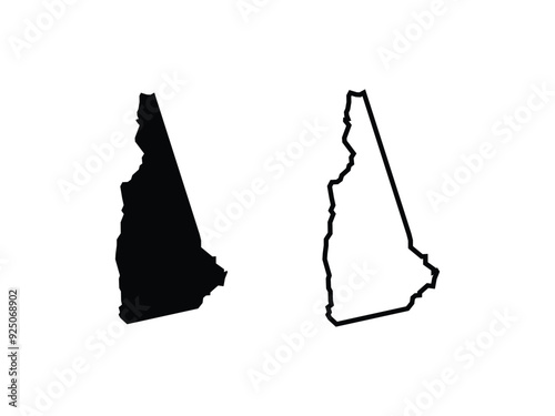 New Hampshire maps vector isolated on a transparent background