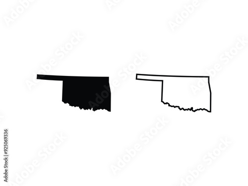 Oklahoma maps vector isolated on a transparent background