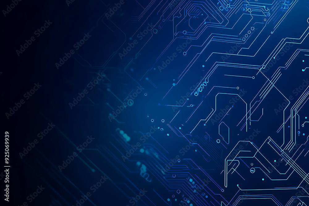 Futuristic vector illustration of a blue circuit board with intricate digital tech elements, perfect for advanced technology backgrounds. Futuristic vector illustration of a blue circuit board with intricate digital tech elements, perfect for advanced technology backgrounds.