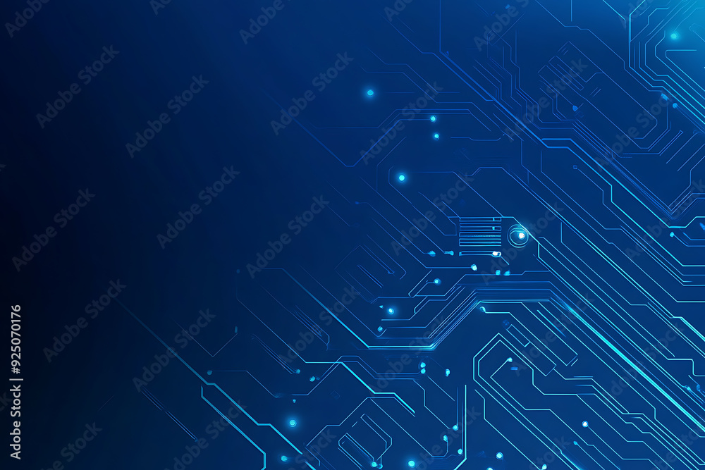 Futuristic vector illustration of a blue circuit board with intricate digital tech elements, perfect for advanced technology backgrounds. Futuristic vector illustration of a blue circuit board with intricate digital tech elements, perfect for advanced technology backgrounds.