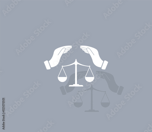 Vector icon of white color with shadow on gray background