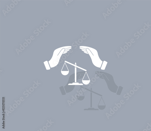 Vector icon of white color with shadow on gray background