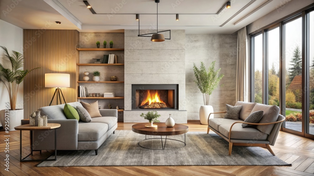 Cozy living room with a contemporary fireplace , modern, living room, cozy, fireplace, contemporary, interior, design Cozy living room with a contemporary fireplace , modern, living room, cozy, fireplace, contemporary, interior, design
