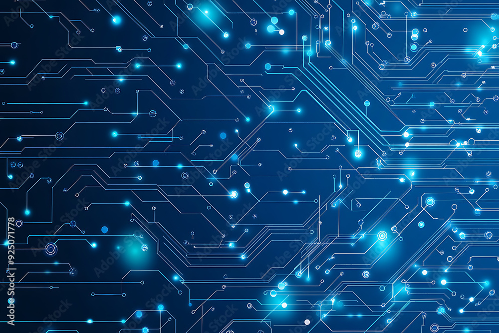 Futuristic vector illustration of a blue circuit board with intricate digital tech elements, perfect for advanced technology backgrounds. Futuristic vector illustration of a blue circuit board with intricate digital tech elements, perfect for advanced technology backgrounds.