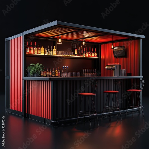 3d illustration 20ft bar container photo