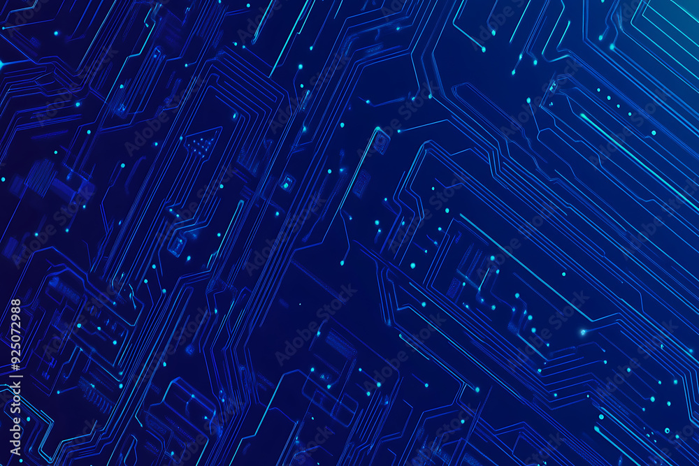 Futuristic vector illustration of a blue circuit board with intricate digital tech elements, perfect for advanced technology backgrounds. Futuristic vector illustration of a blue circuit board with intricate digital tech elements, perfect for advanced technology backgrounds.