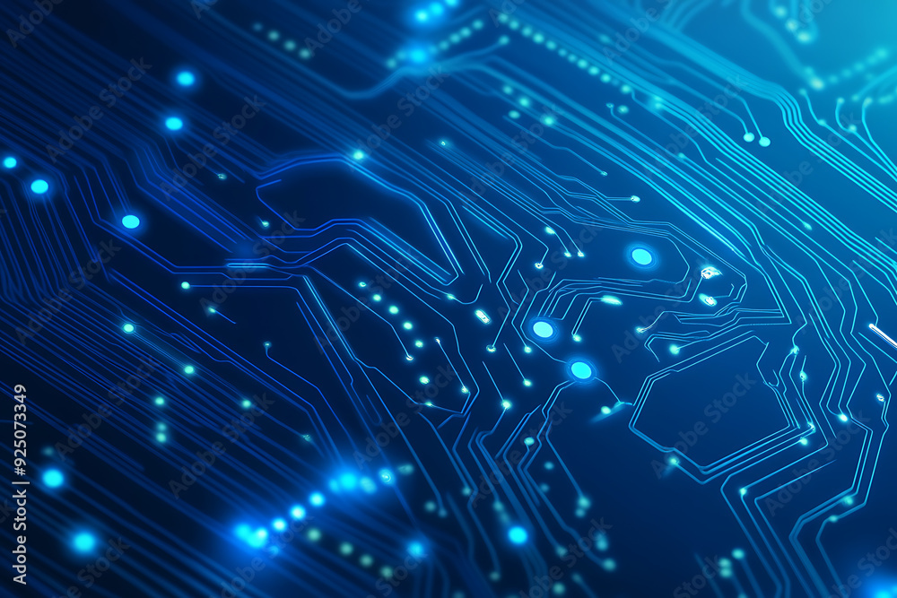 Futuristic vector illustration of a blue circuit board with intricate digital tech elements, perfect for advanced technology backgrounds. Futuristic vector illustration of a blue circuit board with intricate digital tech elements, perfect for advanced technology backgrounds.