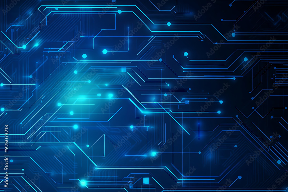 Futuristic vector illustration of a blue circuit board with intricate digital tech elements, perfect for advanced technology backgrounds. Futuristic vector illustration of a blue circuit board with intricate digital tech elements, perfect for advanced technology backgrounds.