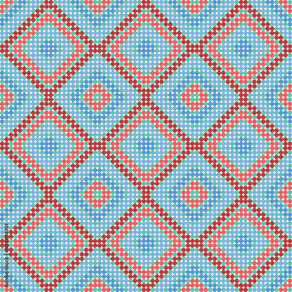 Seamless pattern with rhombuses in blue and red colors Seamless pattern with rhombuses in blue and red colors