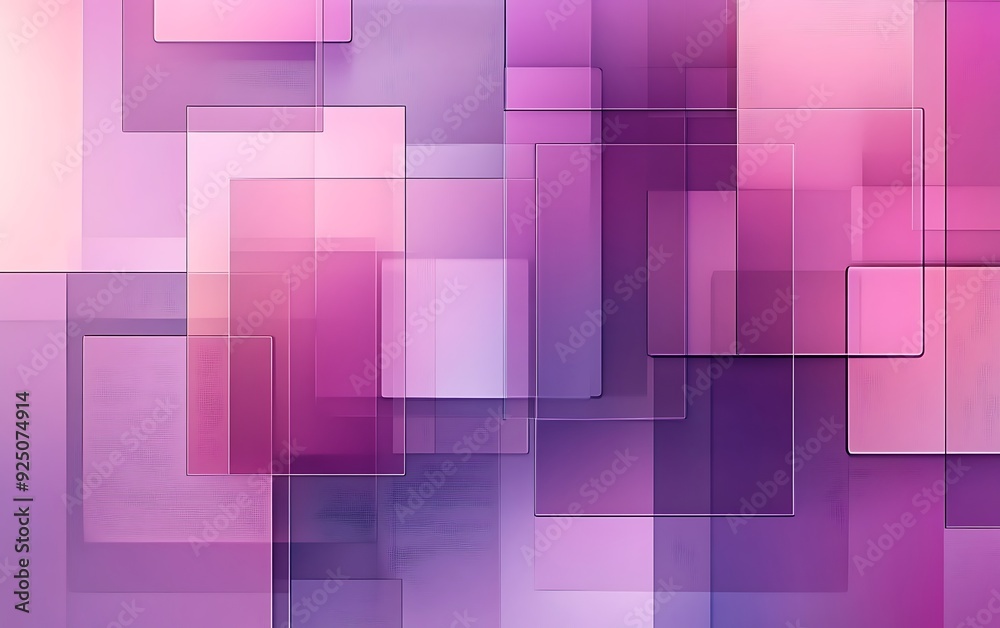Modern Abstract Background with Overlapping Translucent Rectangles in Purple and Pink