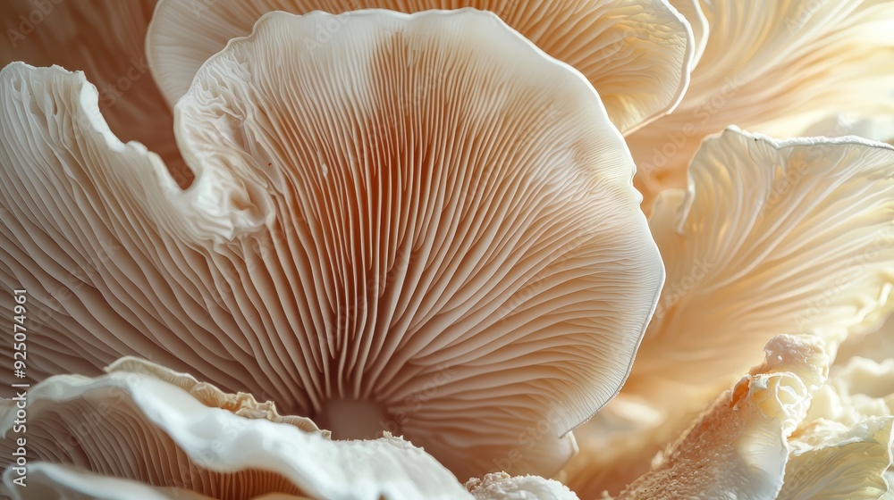 A close up of a large mushroom with a white cap A close up of a large mushroom with a white cap
