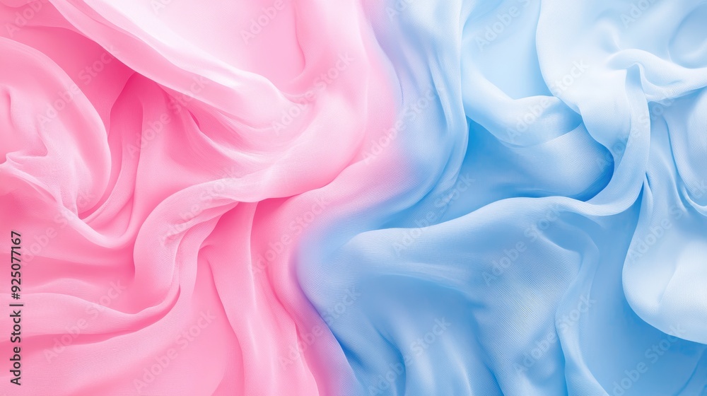 Obraz premium A pink and blue fabric with a wave pattern