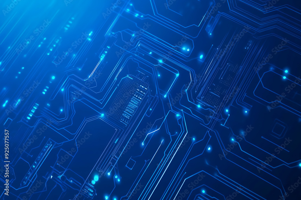 Futuristic vector illustration of a blue circuit board with intricate digital tech elements, perfect for advanced technology backgrounds. Futuristic vector illustration of a blue circuit board with intricate digital tech elements, perfect for advanced technology backgrounds.
