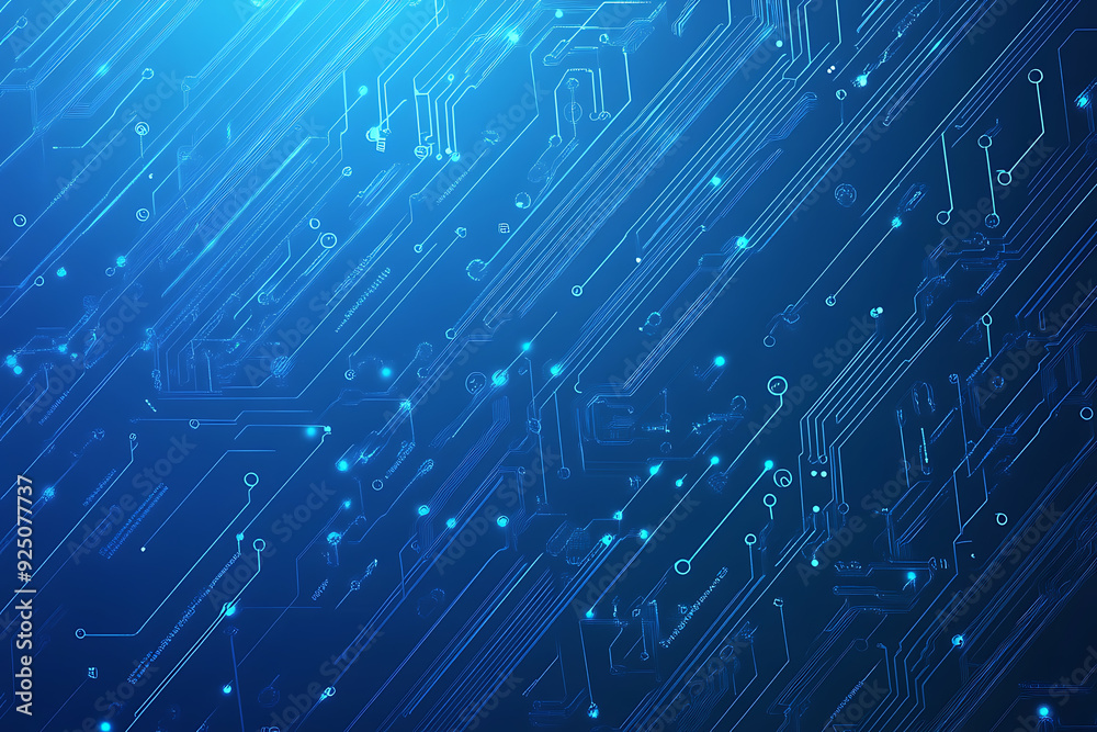 Futuristic vector illustration of a blue circuit board with intricate digital tech elements, perfect for advanced technology backgrounds. Futuristic vector illustration of a blue circuit board with intricate digital tech elements, perfect for advanced technology backgrounds.