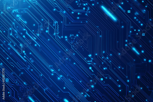 Wallpaper Mural Futuristic vector illustration of a blue circuit board with intricate digital tech elements, perfect for advanced technology backgrounds. Torontodigital.ca