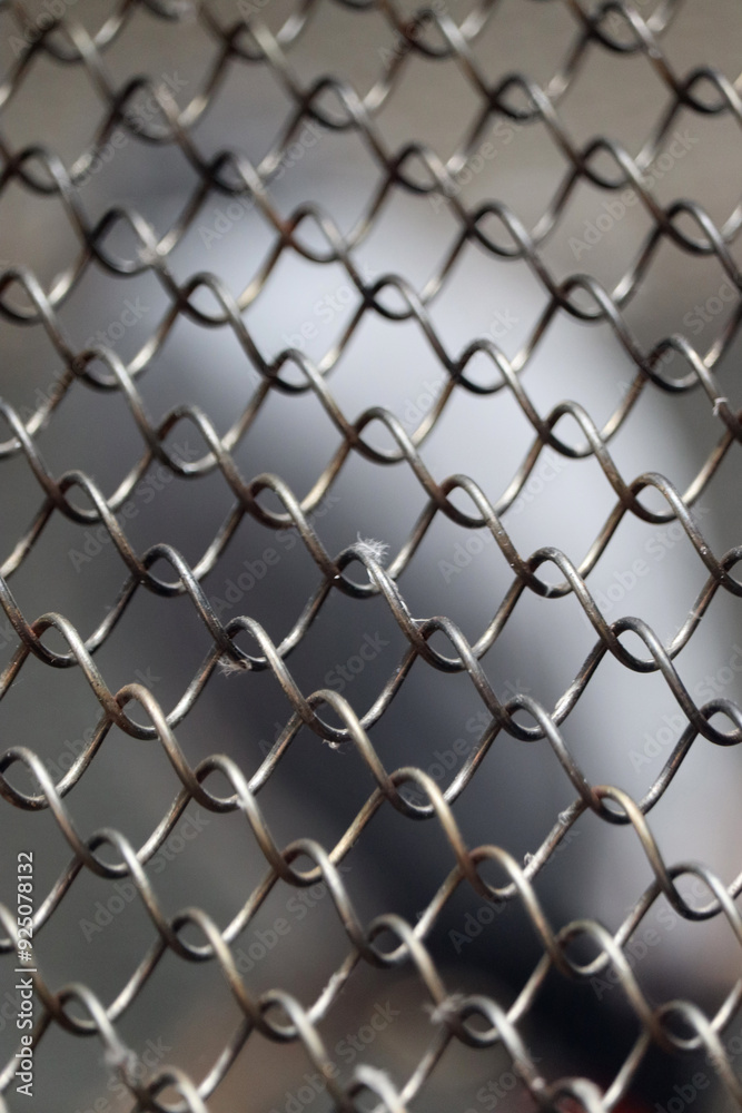 Fototapeta premium Metal wire mesh fence texture