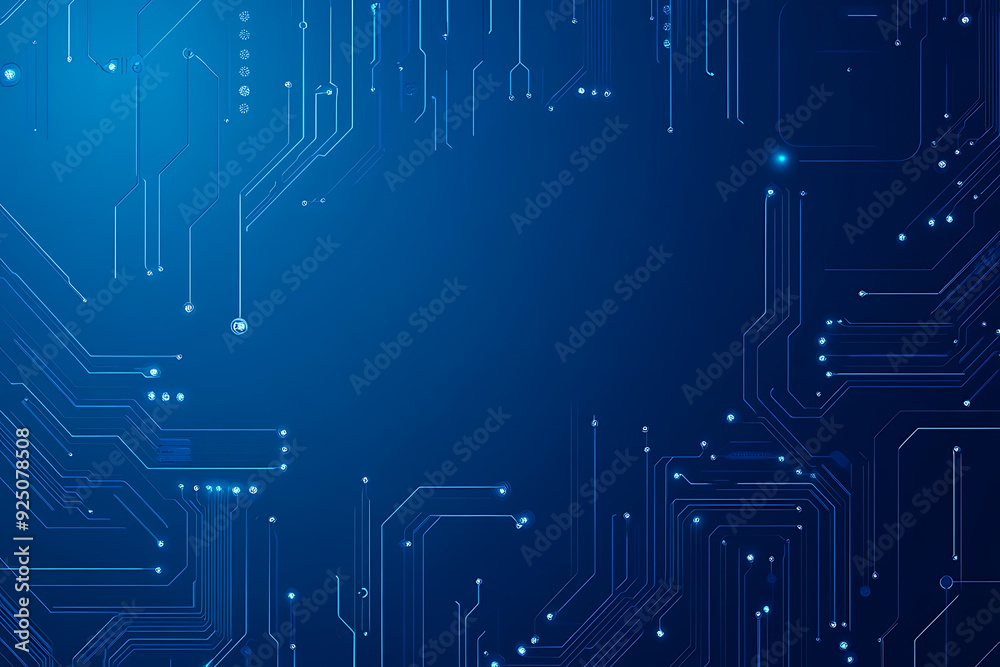 Futuristic vector illustration of a blue circuit board with intricate digital tech elements, perfect for advanced technology backgrounds. Futuristic vector illustration of a blue circuit board with intricate digital tech elements, perfect for advanced technology backgrounds.