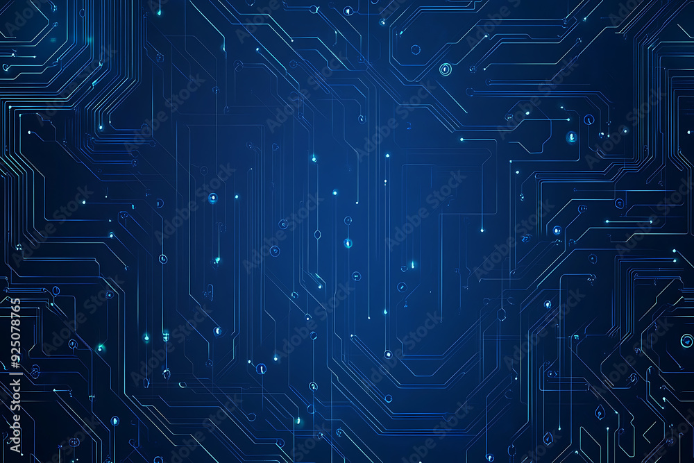 Futuristic vector illustration of a blue circuit board with intricate digital tech elements, perfect for advanced technology backgrounds. Futuristic vector illustration of a blue circuit board with intricate digital tech elements, perfect for advanced technology backgrounds.