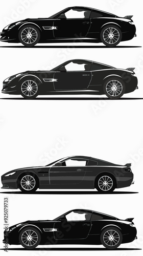 car silhouettes set - vector